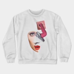 Portrait of a girl in pink Crewneck Sweatshirt